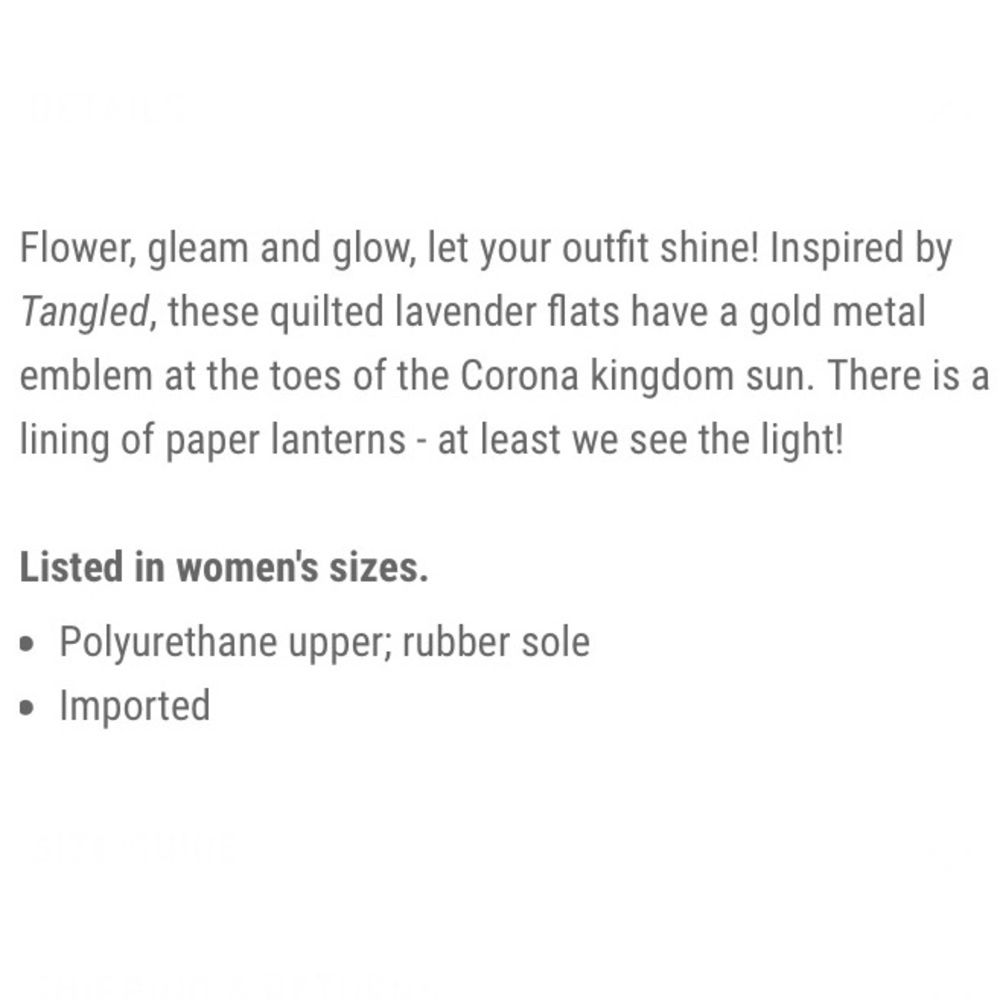 DISNEY HOT TOPIC Tangled “Gleam and Glow” Quilted Rapunzel FLATS! - Picture 6 of 14